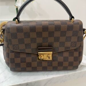 Louis Vuitton Brown Damier Eben Checkered Shoulder Bag